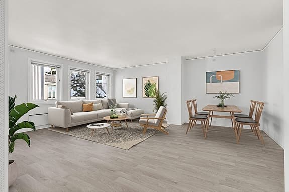 BUD MOTTATT - Lys og sentral 3-roms andelsleilighet med balkong